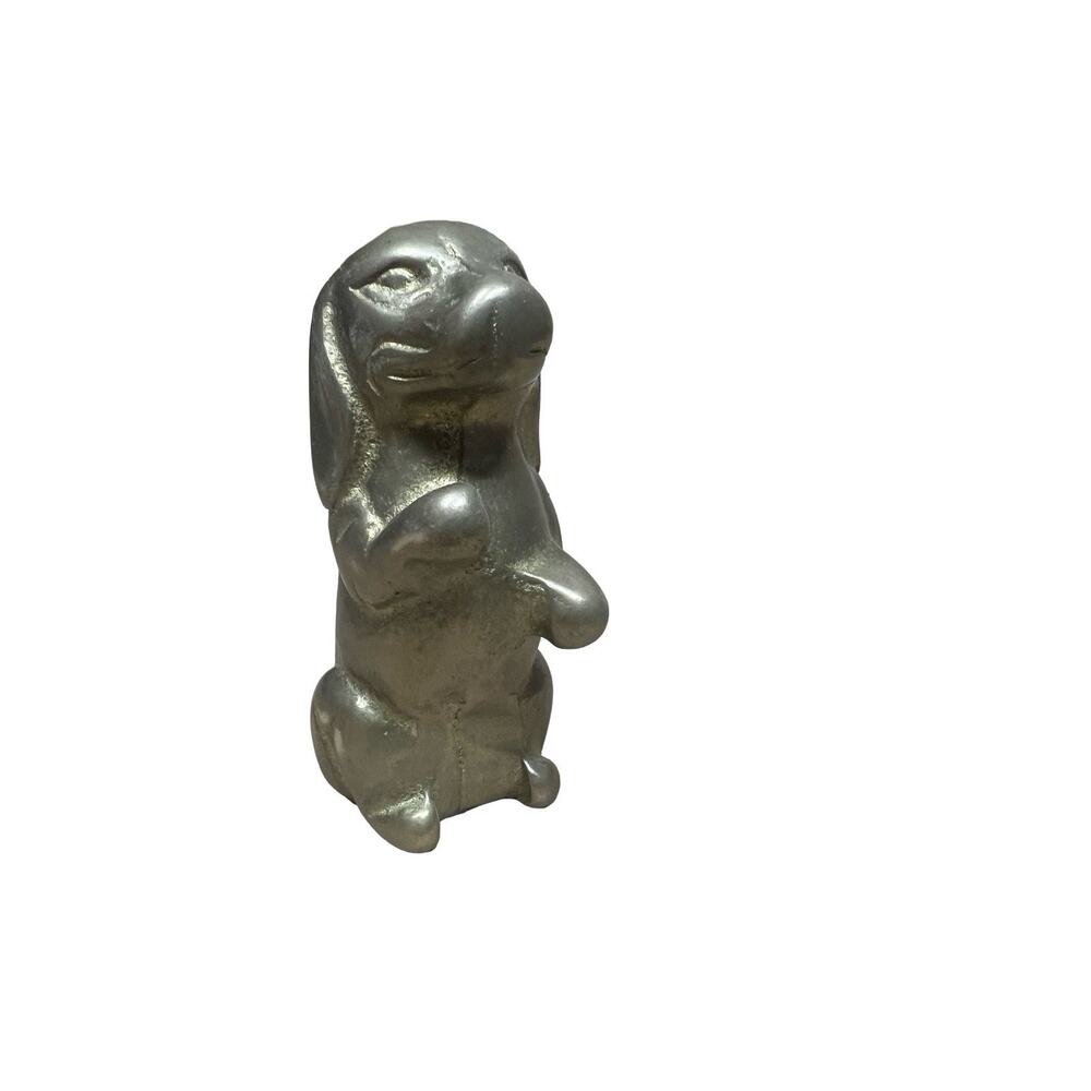 Vintage Little Brass Dog Spaniel Sitting Up Figurine Figurine 3"